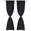 2 бр. Черни затъмняващи завеси с горен подгъв за корниз 135 x 245 cм