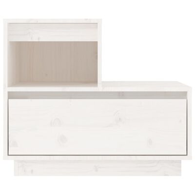 vidaXL Нощни шкафчета, 2 бр, бели, 60x34x51 см, борово дърво масив