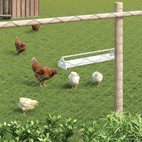 vidaXL Оградa от мрежа Зелен 2 x 10 m Стомана