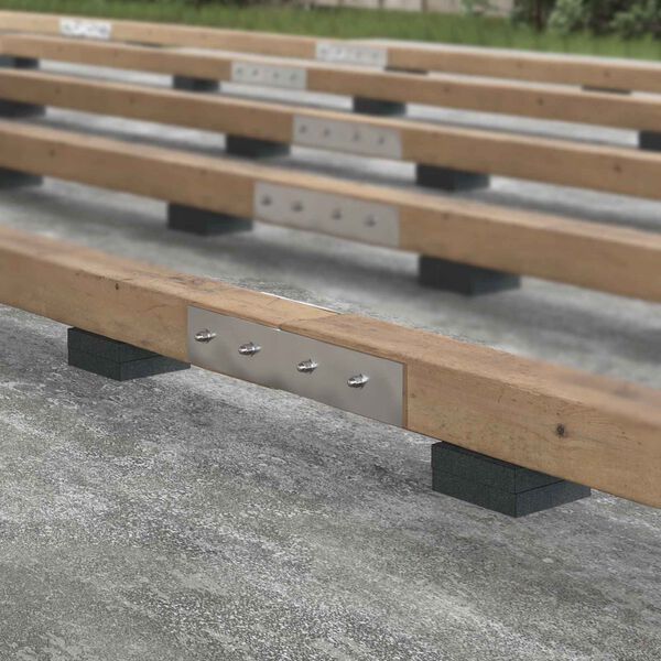 vidaXL Подложка от гумена гранулат Черен 9 x 9 x 2 см Каучук