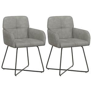 vidaXL Обедени столове 2 pcs Кадифе Светлосиво 59 x 56,5 x 86 см