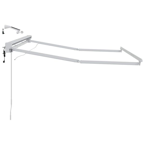 vidaXL Електрическа рамка за сенник с LED светлини Бял 3 x 2 m