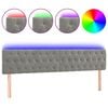 vidaXL LED горна табла за легло, светлосива, 200x7x78/88 см кадифе