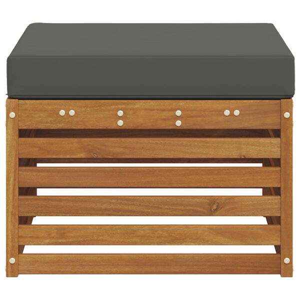 vidaXL Външна табуретка Солидно акациево дърво Естествен