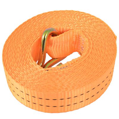 vidaXL Укрепващ колан с тресчотка, 4 бр, 1 тон, 6мх38мм, оранжев