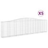 vidaXL Габионни кошници арка 5 бр 400x30x100/120 см поцинковано желязо