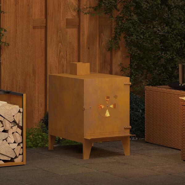 vidaXL Къмпинг печка 35x50x60 cm Кортен стомана