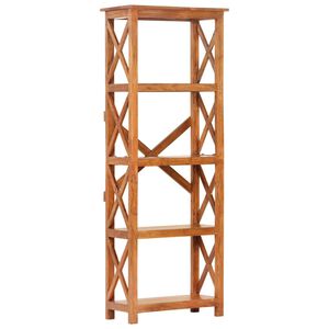 vidaXL Библиотека 60x30x160 см масивно акациево дърво с меден финиш