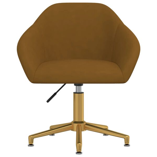 vidaXL Въртящ се трапезен стол, кафяв, кадифе