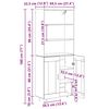 vidaXL Висок шкаф Дъб 69,5 x 34 x 180 см Инженерна дървесина и стъкло