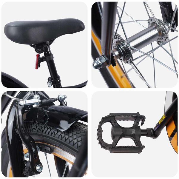 vidaXL Детски Велосипед 18 инча за 5-7 години Оранжево черно