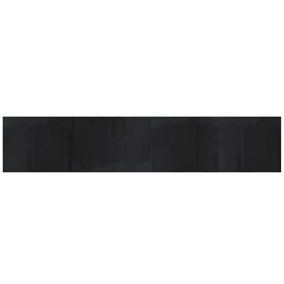vidaXL Килим, правоъгълен, черен, 80x400 см, бамбук