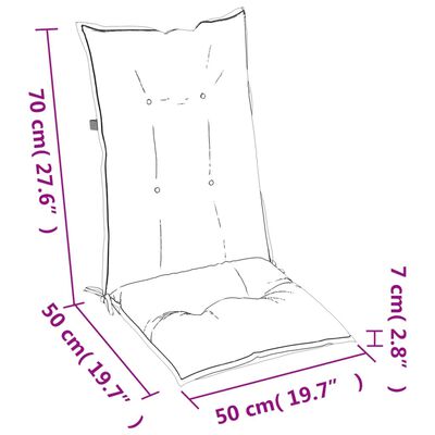 vidaXL Възглавници за градински столове 4 бр антрацит 120x50x7 см плат