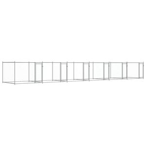 vidaXL Кучешка клетка с врати сива 12x2x1,5 м поцинкована стомана