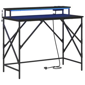 vidaXL Бюро Черния дъб 100 x 50 x 86,5 см Инженерна дървесина
