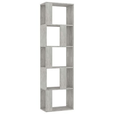 vidaXL Библиотека/разделител за стая, бетонно сива, 45x24x159 см, ПДЧ