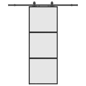 vidaXL Плъзгаща се врата с комплект обков Черно 76x205 cm