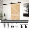 vidaXL Преплъзваща се врата Естествено и черно 80 x 210 cm