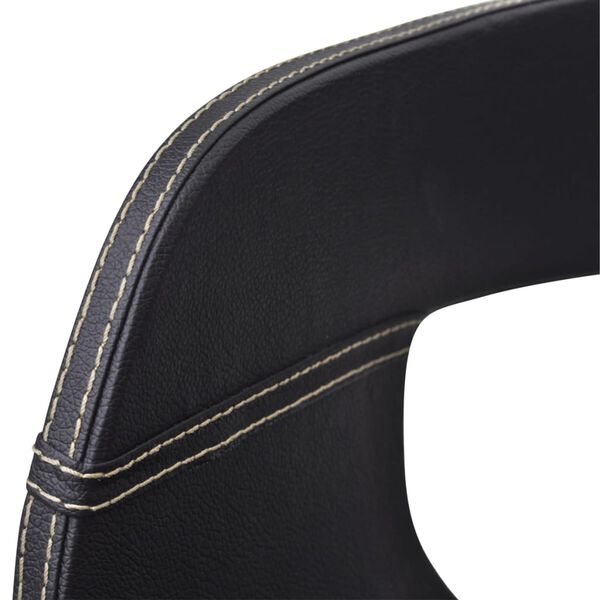 vidaXL Трапезни столове, 4 бр, черни, извито дърво и изкуствена кожа