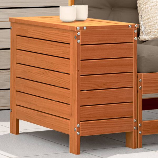 vidaXL Градинска табуретка, восъчнокафява, 62x31,5x52 см, бор масив