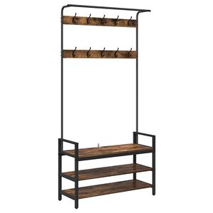 vidaXL Закачалка за палта Димян дъб 95 x 34 x 184 см Инженерно дърво