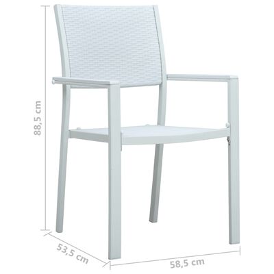 vidaXL Градински столове, 4 бр, бели, пластмасов ратан