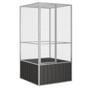 vidaXL Клетка за птици антрацит 111x107x211,5 см поцинкована стомана
