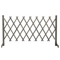 vidaXL Градинска оградна решетка, сива, 150x80 см, чам масив