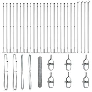 vidaXL Стълб за ограда. Сребристо