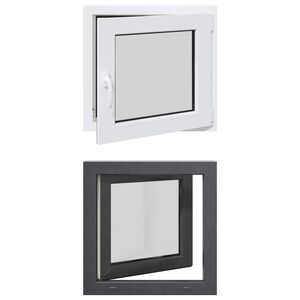 vidaXL Прозорец за мазе RISOR 50 x 50 cm PVC и стъкло Антрацит