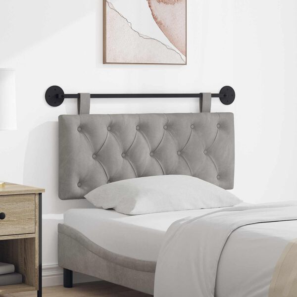 vidaXL Висяща табла Светлосиво 110 x 55 x 7 см Кадифе