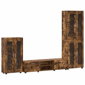 vidaXL Комплект ТВ шкаф с чекмедже FLORIN Димян дъб Инженерно дърво