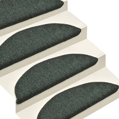 vidaXL Самозалепващи стелки за стъпала, 10 бр, зелени, 56x17x3 см
