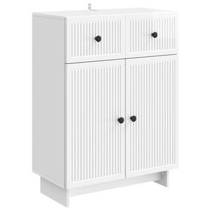 vidaXL Служебен шкаф Бял гланц 66 x 34,5 x 90 см Инженерна дървесина