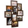 vidaXL Фоторамка колаж за 10 снимки (10х15 см), тъмнокафява, МДФ