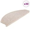 vidaXL Изтривалки за стълби, 30 бр., 65x24x4 см, бежови, полукръгли, големи
