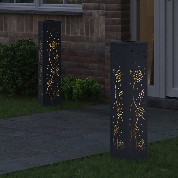 vidaXL Соларна LED светлина за пътека 2 pcs Антрацит