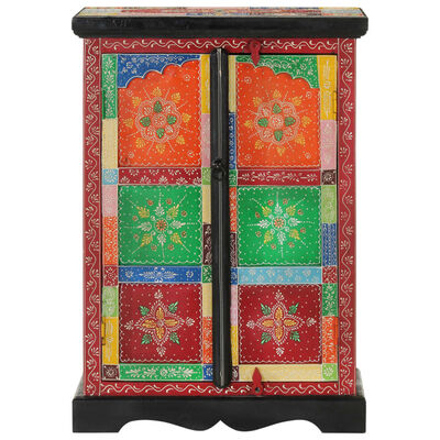 vidaXL Ръчно декориран бюфет с врати, 53x30x75 см, дърво манго масив