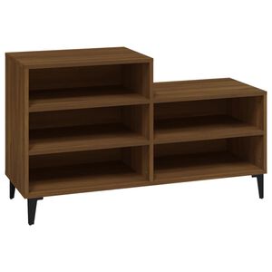 vidaXL Шкаф за обувки, кафяв дъб, 102x36x60 см, инженерно дърво