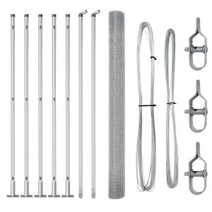 vidaXL Стълб за ограда. Сребристо