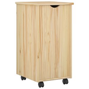 vidaXL Плъзгащ кабинет с колело Кафяво 34 x 39 x 65,5 cm Солиден бор