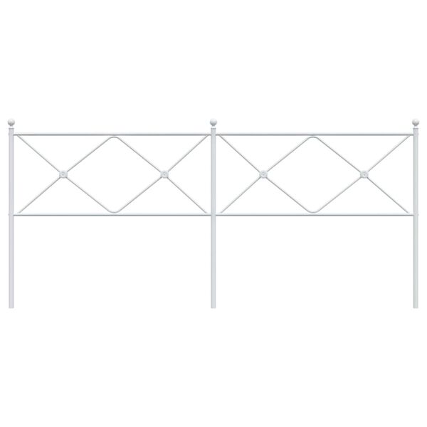 vidaXL Метална резервна табла за легло, бяла, 200 см