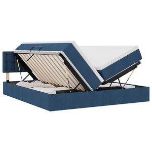 vidaXL LED легло за съхранение с матрак Синьо 180 x 200 cm Текстил