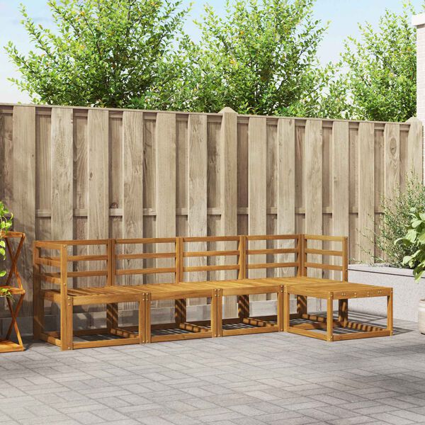 vidaXL Комплект дивани за открито 5 pcs Естествен