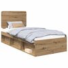 vidaXL Рамка за легло Дъб Артизан 90 x 190 cm Солидно борово дърво