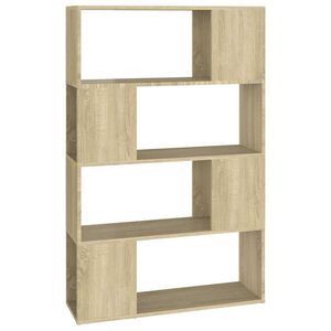 vidaXL Библиотека, дъб сонома, 80x24x124,5 см, инженерно дърво