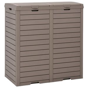 vidaXL Външен кош за боклук, светлокафяв, 78x41x86 см, полипропилен