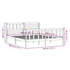 vidaXL Рамка за легло, бяла, масивно дърво, 140х190 см