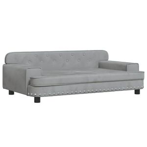 vidaXL Кучешко легло светлосиво 90x53x30 см кадифе