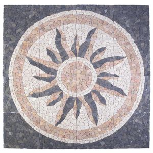 vidaXL Плочки Мозаика Слънчев Мотив Многоцветен 120 x 120 cm Мрамор